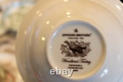 Johnson Brothers Woodland Wild Turkeys 4 Soup Bowls 6 1/8 by 1 3/4