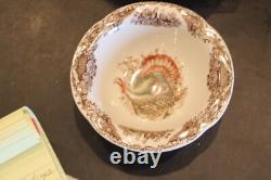 Johnson Brothers Woodland Wild Turkeys 4 Soup Bowls 6 1/8 by 1 3/4