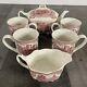 Johnson Bros Old Britain Castles Teapot Creamer 4 Cups Set Near Mint! Rare Find