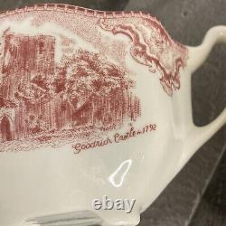 Johnson bros Old Britain Castles Teapot Creamer 4 Cups Set Near Mint! Rare Find