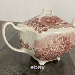 Johnson bros Old Britain Castles Teapot Creamer 4 Cups Set Near Mint! Rare Find