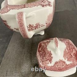 Johnson bros Old Britain Castles Teapot Creamer 4 Cups Set Near Mint! Rare Find