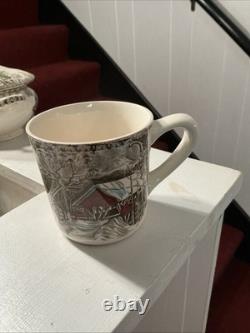 Johnson brothers friendly village Coffee Pot, Sugar Bowl, Creamer And 5 Mugs
