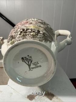 Johnson brothers friendly village Coffee Pot, Sugar Bowl, Creamer And 5 Mugs