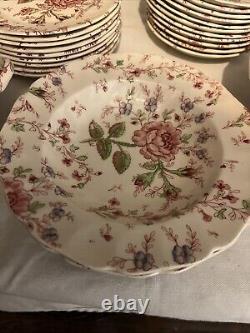 Johnson brothers rose chintz china 25 pieces