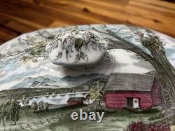 LARGE Johnson Brothers THE FRIENDLY VILLAGE Tureen with Lid 13.25- England, EUC