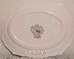 Large 20 Wild Turkeys Native American Windsor Ware Johnson Bros Oval PLATTER