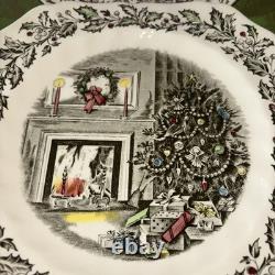 Lot Of 6 Johnson Brothers MERRY CHRISTMAS SQUARE SALAD LUNCHEON PLATES 7 5/8