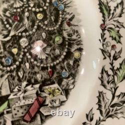 Lot Of 6 Johnson Brothers MERRY CHRISTMAS SQUARE SALAD LUNCHEON PLATES 7 5/8