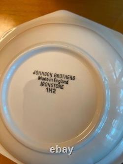 Lot of 45 Vintage Johnson Brothers Heritage White Ironstone, Made in England