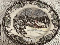 Lot of 6 Johnson Bros Vintage The School House Friendly Village Plates England
