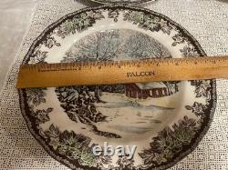 Lot of 6 Johnson Bros Vintage The School House Friendly Village Plates England