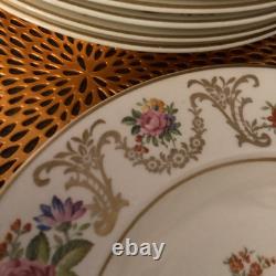 Lot of 7 JOHNSON BROS ENGLAND MARLBOROUGH FLORAL GOLD RIMMED SOUP BOWL