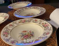 Lot of 7 JOHNSON BROS ENGLAND MARLBOROUGH FLORAL GOLD RIMMED SOUP BOWL