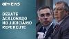 Ministros Fl Vio Dino E Andr Mendon A Discutem Em Sess O No Stf