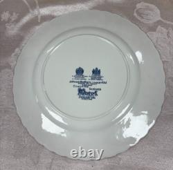NEW-Set of 33 PCS- Johnson Brothers- Coaching Scene- Blue Dinner Set-England
