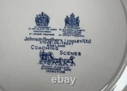 NEW-Set of 33 PCS- Johnson Brothers- Coaching Scene- Blue Dinner Set-England