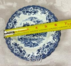 NEW-Set of 33 PCS- Johnson Brothers- Coaching Scene- Blue Dinner Set-England