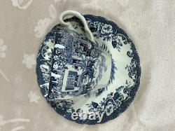 NEW-Set of 33 PCS- Johnson Brothers- Coaching Scene- Blue Dinner Set-England