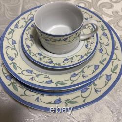 Near Mint Johnson BROS. Blue Floral Dinnerware Set (5 sets) From Japan