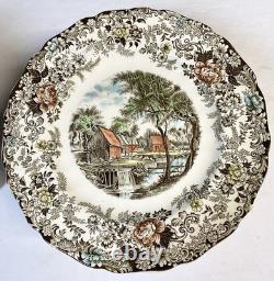 Nice Lot Johnson Bros Mill Stream Plates, Bowls Brown Multicolor