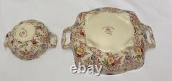 Old English Chintz Johnson Brothers Soup Tureens Floral Lot of 2 Without Lids