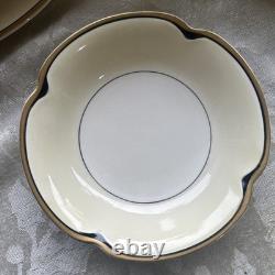 Pareek by Johnson Bros. England Black & Gold Band Gravy Dish, Bowls, Plates 24pc