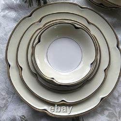 Pareek by Johnson Bros. England Black & Gold Band Gravy Dish, Bowls, Plates 24pc