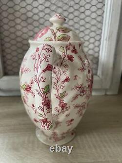 Pretty Vintage Johnson Bros Chintz ceramic Coffee Pot1950s home kitchen art