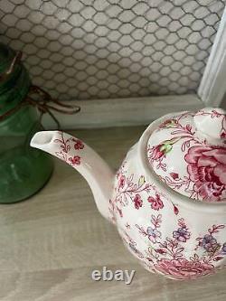 Pretty Vintage Johnson Bros Chintz ceramic Coffee Pot1950s home kitchen art