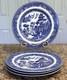 Pristine Johnson Bros Willow Blue Set Of 4 Dinner Plates 10.75 England