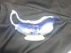 Rare Antique Johnson Bros St Louis Flow Blue Pattern Gravy Boat With Gold Accent