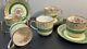 Rare! Htf! 5 Sets -johnson Bros Pareek Floral Green Yellow Gold Demi Cup&saucer