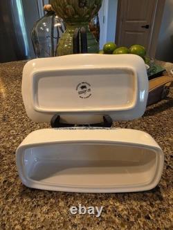 RARE Johnson Brothers Old Britain Castles Blue Covered Butter Dish England EUC