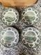 Rare Johnson Brothers Old Britain Castles Green Transferware Salad Plates 4
