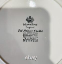 RARE Johnson Brothers Old Britain Castles Green Transferware Salad Plates 4