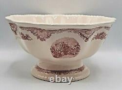 RARE Large Johnson Brothers Old Britain Castles, Pink Atlantis Bowl, New