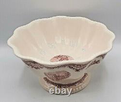 RARE Large Johnson Brothers Old Britain Castles, Pink Atlantis Bowl, New