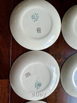 RARE MCM Set of 6 Johnson Bros Sovereign Potters Birkdale Turquoise Salad Plates