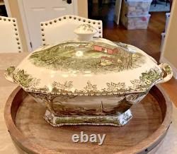 RARE VINTAGE Johnson Brothers FRIENDLY VILLAGE Soup Tureen Rectangle FREE SHIP