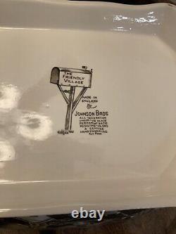 RARE VINTAGE Johnson Brothers FRIENDLY VILLAGE Soup Tureen Rectangle FREE SHIP