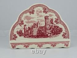 RARE Vintage Pink Johnson Brothers Old Britain Castles Napkin Holder