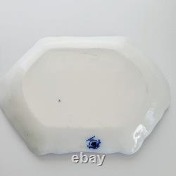 Rare Antique Johnson Bros Claremont Flow Blue 14 Oval Platter, Floral, Embossed
