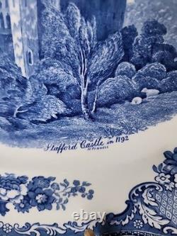 Rare Blue Transferware Johnson Bros Old Britain Castles Cambridge 15.5 Platter
