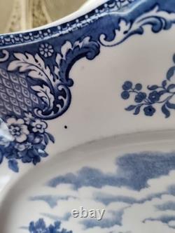 Rare Blue Transferware Johnson Bros Old Britain Castles Cambridge 15.5 Platter