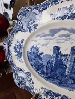 Rare Blue Transferware Johnson Bros Old Britain Castles Cambridge 15.5 Platter