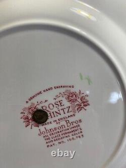 Rare Johnson Bros Rose Chintz Two Tier Tray Plate 10