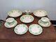Rare Johnson Brothers China The Florentine 10pcs Green Gold Cups Bowls Saucers