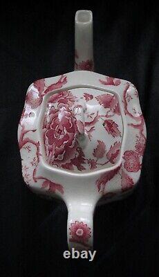 Rare Johnson Brothers English Chippendale Red Pink Teapot Roses Patent 1032 32