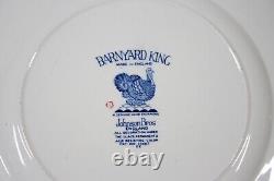 Rare Johnson Brothers Set Of 12 Blue /white Barnyard King Dinner Plates+ Platter